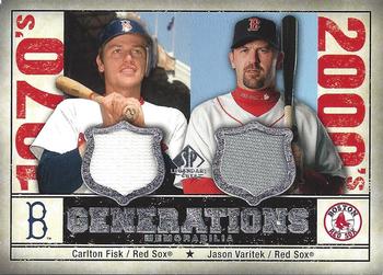 2008 SP Legendary Cuts - Generations Dual Memorabilia #GEN-FV Carlton Fisk / Jason Varitek Front