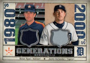 2008 SP Legendary Cuts - Generations Dual Memorabilia #GEN-RV Nolan Ryan / Justin Verlander Front