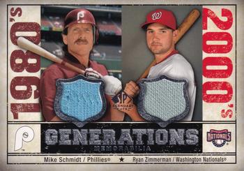 2008 SP Legendary Cuts - Generations Dual Memorabilia #GEN-SZ Mike Schmidt / Ryan Zimmerman Front