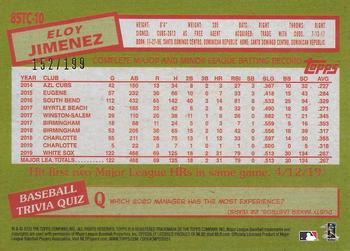 2020 Topps - 1985 Topps Baseball 35th Anniversary Chrome Silver Pack Black Refractor (Series Two) #85TC-10 Eloy Jimenez Back