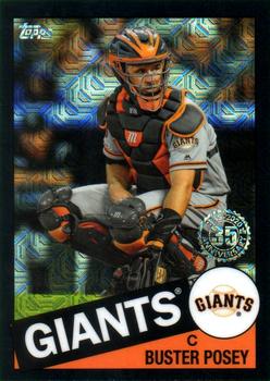 2020 Topps - 1985 Topps Baseball 35th Anniversary Chrome Silver Pack Black Refractor (Series Two) #85TC-38 Buster Posey Front