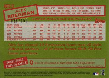 2020 Topps - 1985 Topps Baseball 35th Anniversary Chrome Silver Pack Blue Refractor (Series Two) #85TC-17 Alex Bregman Back