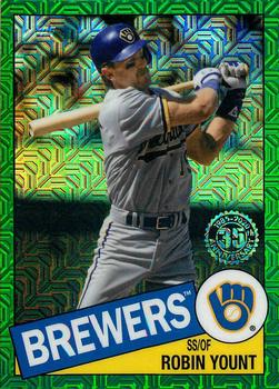 2020 Topps - 1985 Topps Baseball 35th Anniversary Chrome Silver Pack Green Refractor (Series Two) #85TC-25 Robin Yount Front
