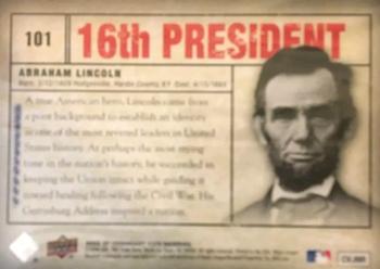 2008 SP Legendary Cuts - Memorable Moments #101 Abraham Lincoln Back