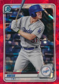 2020 Bowman Sapphire - Red Refractor #BCP-4 Kody Hoese Front