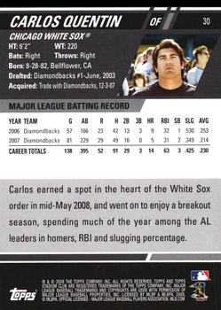 2008 Stadium Club - First Day Issue Retail #30 Carlos Quentin Back