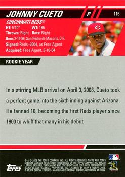 2008 Stadium Club - First Day Issue Retail #116 Johnny Cueto Back