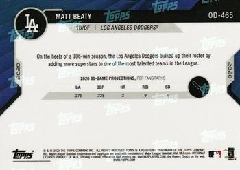 2020 Topps Now Road to Opening Day Summer Camp #OD-465 Matt Beaty Back