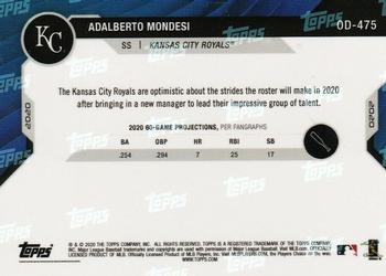 2020 Topps Now Road to Opening Day Summer Camp #OD-475 Adalberto Mondesi Back