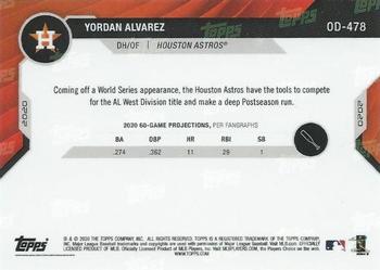2020 Topps Now Road to Opening Day Summer Camp #OD-478 Yordan Alvarez Back