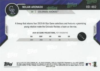 2020 Topps Now Road to Opening Day Summer Camp #OD-482 Nolan Arenado Back