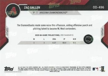2020 Topps Now Road to Opening Day Summer Camp #OD-496 Zac Gallen Back