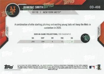2020 Topps Now Road to Opening Day Summer Camp #OD-498 Dominic Smith Back