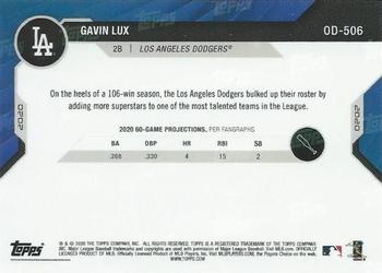 2020 Topps Now Road to Opening Day Summer Camp #OD-506 Gavin Lux Back