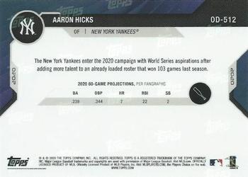 2020 Topps Now Road to Opening Day Summer Camp #OD-512 Aaron Hicks Back
