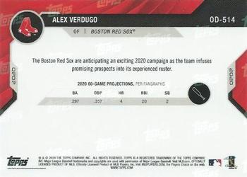 2020 Topps Now Road to Opening Day Summer Camp #OD-514 Alex Verdugo Back