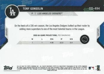 2020 Topps Now Road to Opening Day Summer Camp #OD-494 Tony Gonsolin Back