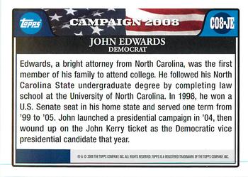 2008 Topps - Campaign 2008 Gold #C08-JE John Edwards Back