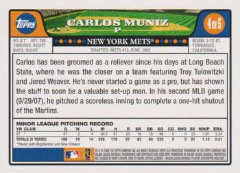 2008 Topps - New York Mets #4 Carlos Muniz Back
