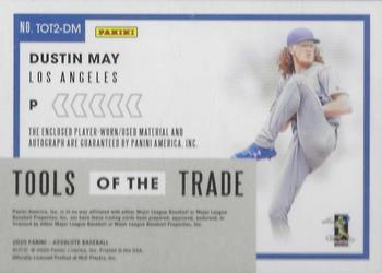 2020 Panini Absolute - Tools of the Trade 2 Swatch Signatures Spectrum Purple #TOT2-DM Dustin May Back