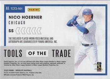 2020 Panini Absolute - Tools of the Trade 3 Swatch Signatures Spectrum Purple #TOT3-NH Nico Hoerner Back