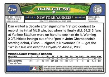 2008 Topps - New York Yankees #3 Dan Giese Back