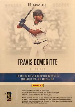 2020 Panini Absolute - Absolute Rookie Materials #ARM-TD Travis Demeritte Back