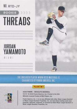2020 Panini Absolute - Rookie Threads Duals #RTD-JY Jordan Yamamoto Back