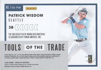 2020 Panini Absolute - Tools of the Trade 4 Swatch #TT4-PW Patrick Wisdom Back