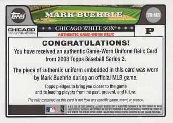 2008 Topps - Relics #TR-MB Mark Buehrle Back