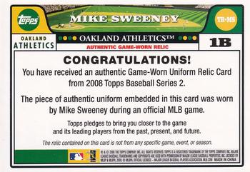 2008 Topps - Relics #TR-MS Mike Sweeney Back