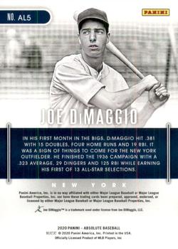 2020 Panini Absolute - Absolute Legends #AL5 Joe DiMaggio Back
