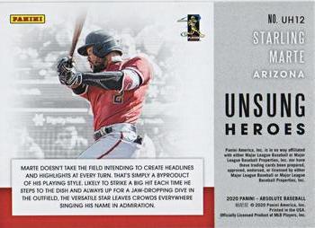 2020 Panini Absolute - Unsung Heroes #UH12 Starling Marte Back