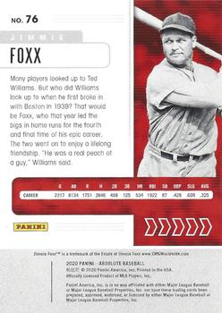 2020 Panini Absolute - Spectrum Red #76 Jimmie Foxx Back