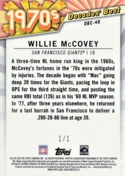 2020 Topps - Decades' Best Chrome Superfractor (Series Two) #DB-48 Willie McCovey Back