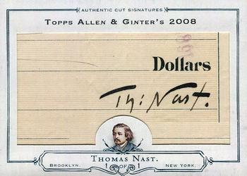 2008 Topps Allen & Ginter - Cut Signatures #CS16 Thomas Nast Front
