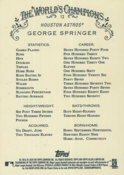 2020 Topps Allen & Ginter Chrome #12 George Springer Back
