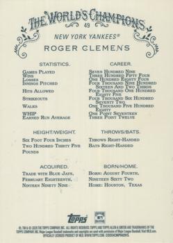 2020 Topps Allen & Ginter Chrome #49 Roger Clemens Back