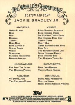 2020 Topps Allen & Ginter Chrome #161 Jackie Bradley Jr. Back