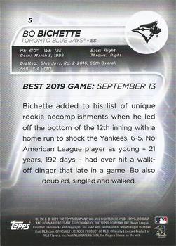 2020 Bowman's Best #5 Bo Bichette Back