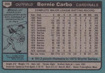 2020 Topps Archives Signature Series Retired Player Edition - Bernie Carbo #266 Bernie Carbo Back