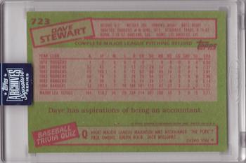 2020 Topps Archives Signature Series Retired Player Edition - Dave Stewart #723 Dave Stewart Back