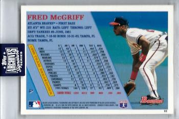 2020 Topps Archives Signature Series Retired Player Edition - Fred McGriff #4 Fred McGriff Back