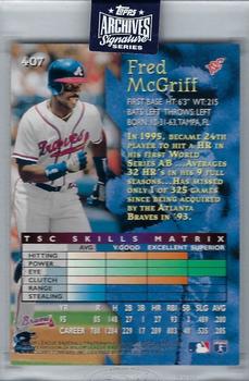 2020 Topps Archives Signature Series Retired Player Edition - Fred McGriff #407 Fred McGriff Back