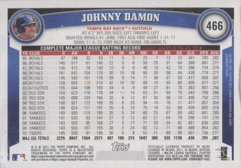 2020 Topps Archives Signature Series Retired Player Edition - Johnny Damon #466 Johnny Damon Back