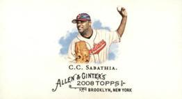 2008 Topps Allen & Ginter - Mini No Card Number #NNO CC Sabathia Front