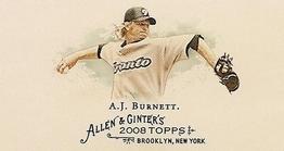 2008 Topps Allen & Ginter - Mini No Card Number #NNO A.J. Burnett Front