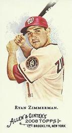 2008 Topps Allen & Ginter - Mini No Card Number #NNO Ryan Zimmerman Front