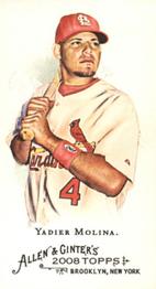 2008 Topps Allen & Ginter - Mini No Card Number #NNO Yadier Molina Front