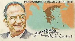 2008 Topps Allen & Ginter - Mini World Leaders #WL16 Konstandinos Karamanlis Front